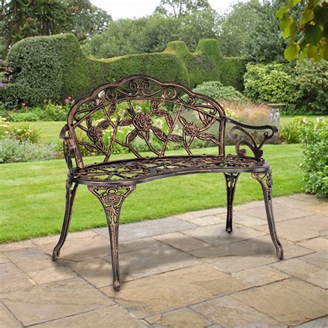 metal box frame bench|metal patio benches for outdoors.